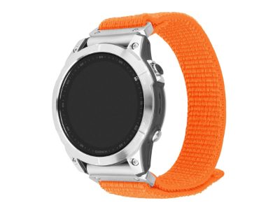 Sporty Strap for Garmin QuickFit 26mm, 160-210 mm, Orange, Nylon