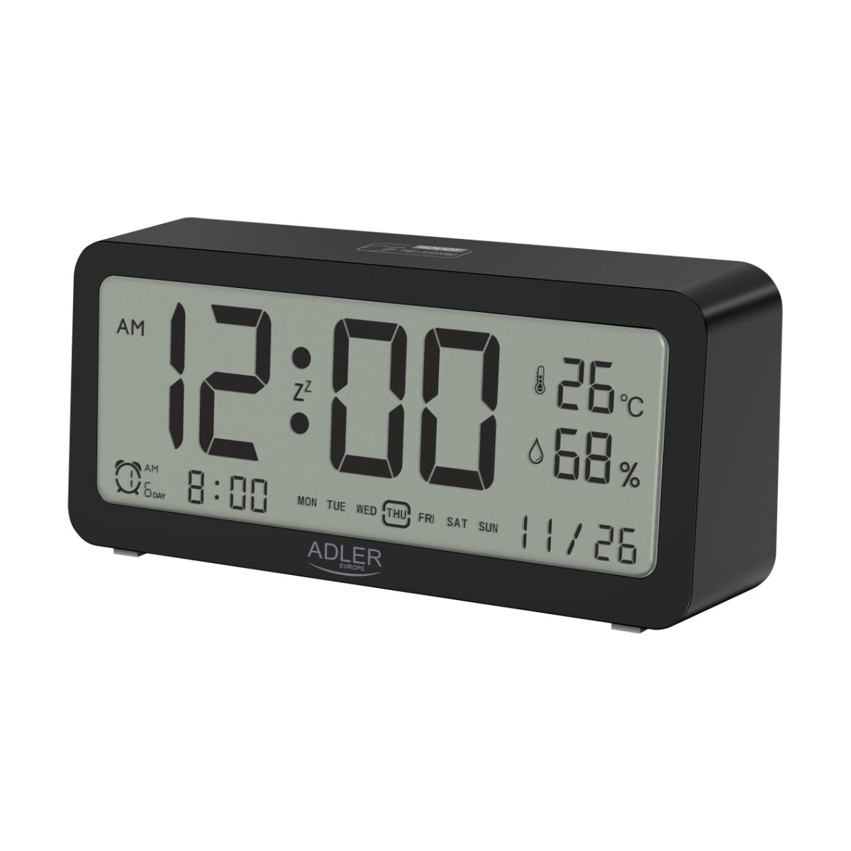 Alarm Clock, AD 1195b, Alarm function, Black