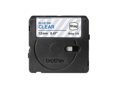 Brother BTAG-133, Blue on Clear, Btag