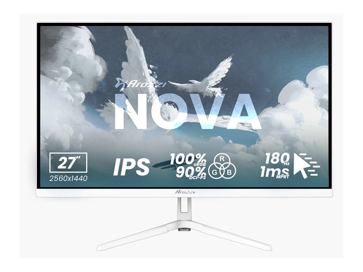 Nova, 27 ", IPS, QHD, 16:9, 180 Hz, 1 ms, 2560 x 1440 pixels, 350 cd/m², HDMI ports quantity 2, White