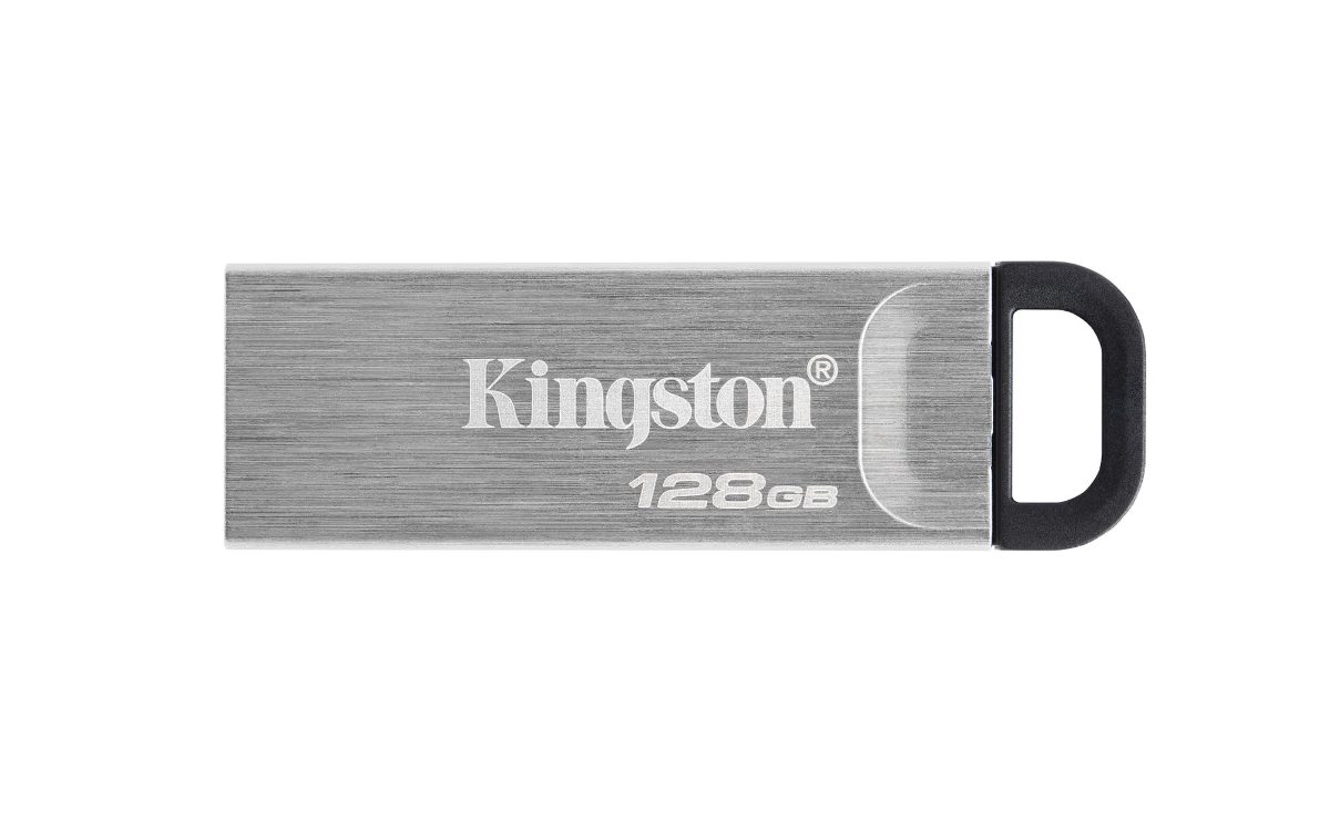 USB Flash Drive, DataTraveler Kyson, 128 GB, USB Type-A, Black/Grey