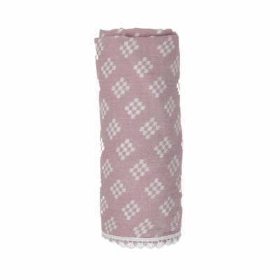 Lodger Swaddle Tribe Muslin kokvilnas autiņš, 120x120 cm, Rose