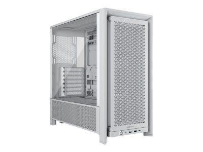 Corsair PC Case, Frame 4000D RS Modular, White, Mid-Tower