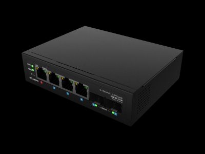 Switch Light IndustrialPoE 1xBT 3xAT 2xSFP Din Unmanagment Gigabit Ethernet, ILGE-4P-2S-90, Unmanaged, Din rail