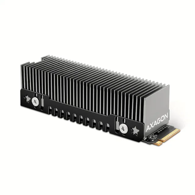 AXAGON Aluminum passive cooler for single and double-sided M.2 SSDs size 2280, height 24 mm | CLR-M2XT