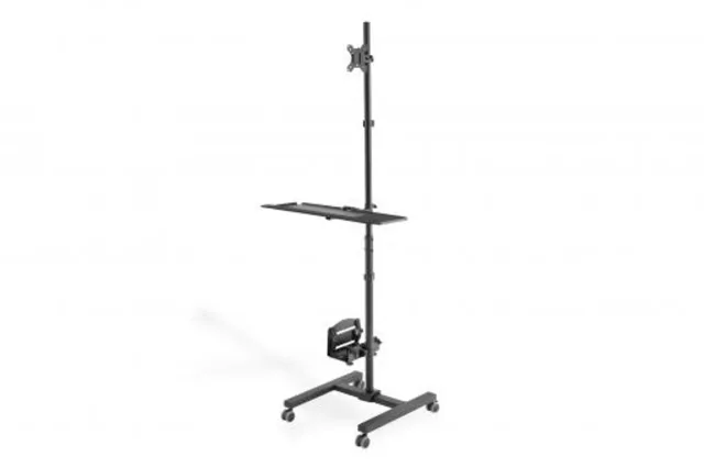 Mobile workstation with individual height adjustment | DA-90374 | Monitor Mount, PC Holder | 17-32 " | Black