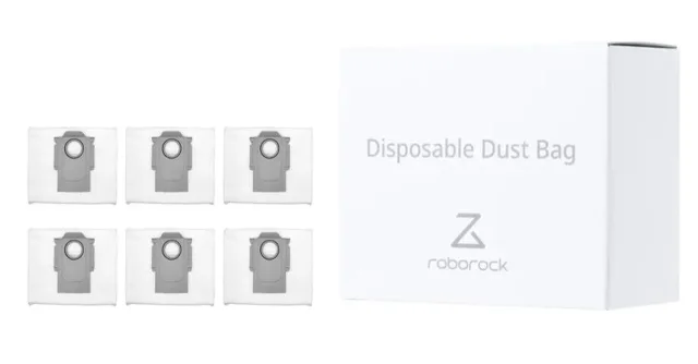 Vacuum Cleaner Accessory|ROBOROCK|Disposable Dust Bag 6pcs|White|For OC0/Q70+/Q70 Max+/OC5/Q75+/Q75 Max+/Q55+/O35/S75 MaxV Ultra/S70 Pro Ultra/S80 Pro Ultra/S85 Pro Ultra/OC0-D/S80+/Q80 Max+/OC5-D/S85+/Q85 Max+/Q55 Pro+/S70 Max Ultra/S75 Max Ultra/Q55 Max+/Q55 DuoRoller+|8.02.0132