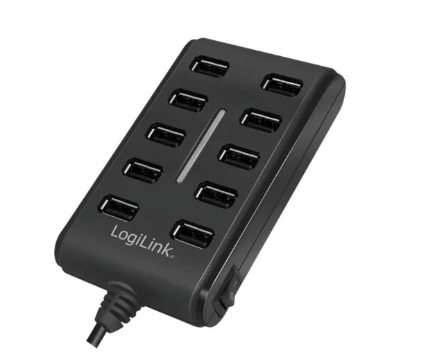 Logilink | USB Hub 10-Port USB2.0 with power adapter 3.5A | UA0125