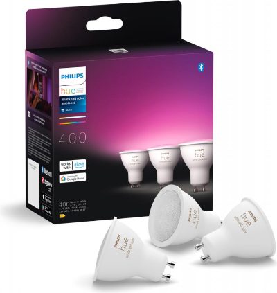 Philips Hue Smart Spotlight, 3pcs pack, GU10, 4.2 W, White and colour light