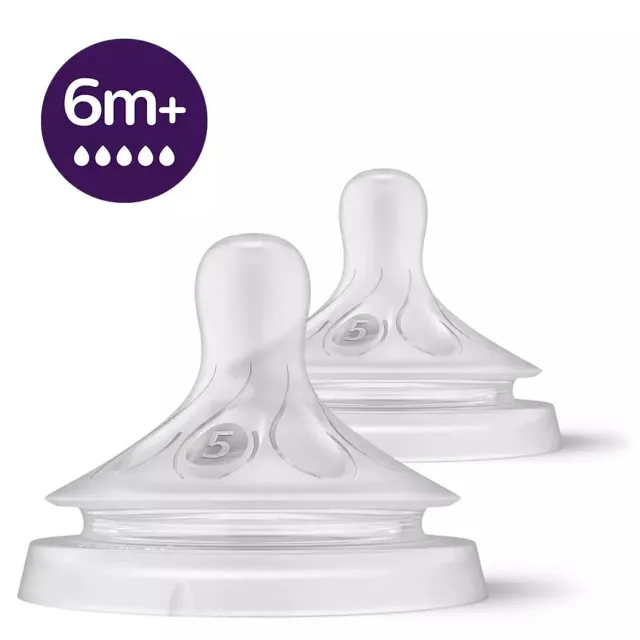 Philips Avent Natural Response pudeļu silikona knupīši, ļoti ātra plūsma, 6m+ (2 gab.)