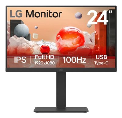 LCD Monitor, LG, 23.8", Business, Panel IPS, 1920x1080, 16:9, 100 Hz, 5 ms, Swivel, Pivot, Height adjustable, Tilt, 24BA650-B