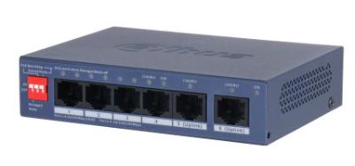 Switch, DAHUA, CS4006-4ET2GT-36, Switch type Managed, Switch layer L2, Form factor Desktop/Wall-Mounting, 6xRJ-45 ports, RJ-45 Ports Type Gigabit Ethernet (10/100/1000), 4xFast Ethernet (copper) ports quantity, 2xGigabit Ethernet (copper) ports quantity, Power over Ethernet (PoE) Yes, 4xPower over Ethernet (PoE) ports quantity, Total Power over Ethernet (PoE) budget 36 W