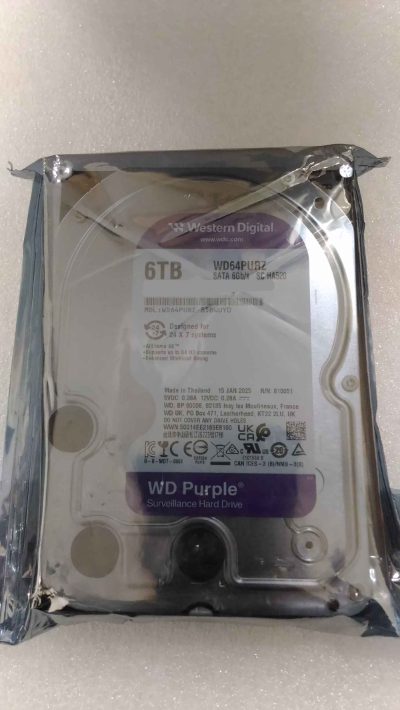 Western Digital Hard Drive, Purple WD64PURZ, 5460 RPM, 6000 GB