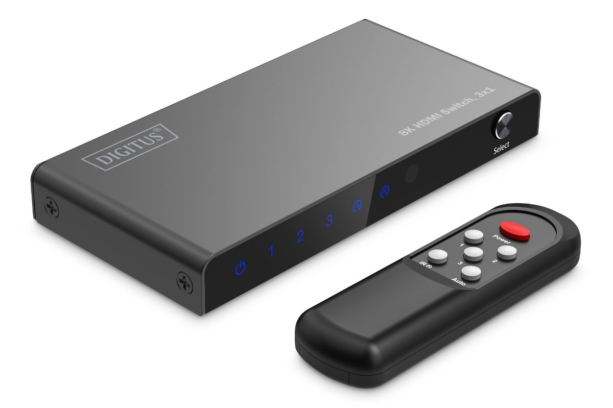 Digitus 8K HDMI Switch, 3x1, DS-55333, Black
