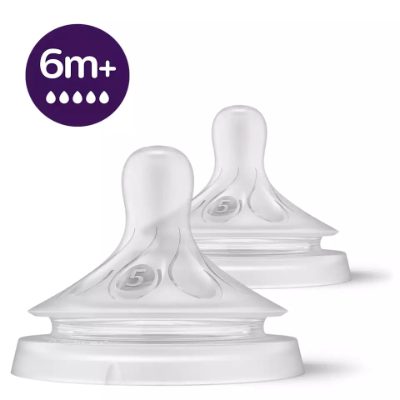 Philips Avent Natural Response pudeļu silikona knupīši, ļoti ātra plūsma, 6m+ (2 gab.)