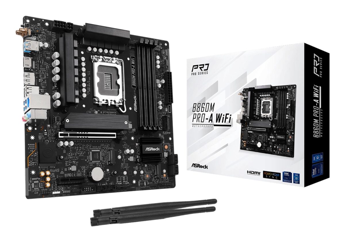 Mainboard, ASROCK, Intel B860 Express, LGA1851, Micro-ATX, Memory DDR5, Memory slots 4, B860MPRO-AWIFI