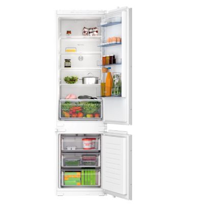 Bosch Refrigerator, KIN965SE0, Energy efficiency class E, Built-in, Combi, Height 193.5 cm, No Frost system, Fridge net capacity 215 L, Freezer net capacity 75 L, 34 dB, White