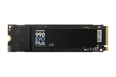 Samsung 990 EVO Plus, 4000 GB, SSD form factor M.2 2280, Solid-state drive interface PCIe 4.0 x4/5.0 x2 NVMe 2.0, Read speed 7250 MB/s, Write speed 6300 MB/s