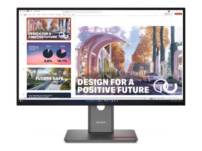 ThinkVision P27QD-40, 27 ", IPS, 16:9, 120 Hz, 4 ms, 2560 x 1440 pixels, 350 cd/m², HDMI ports quantity 1, Raven Black, Warranty 36 month(s)