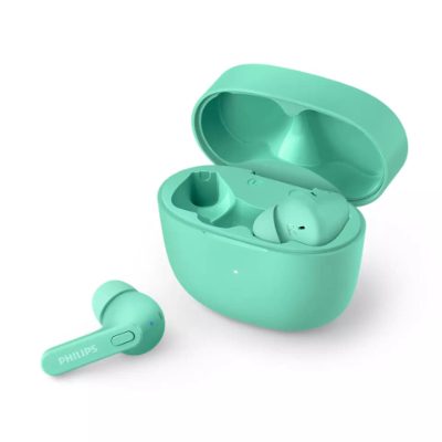 PHILIPS in-ear true bezvadu austiņas ar portatīvo uzlādes ietvaru, zaļas