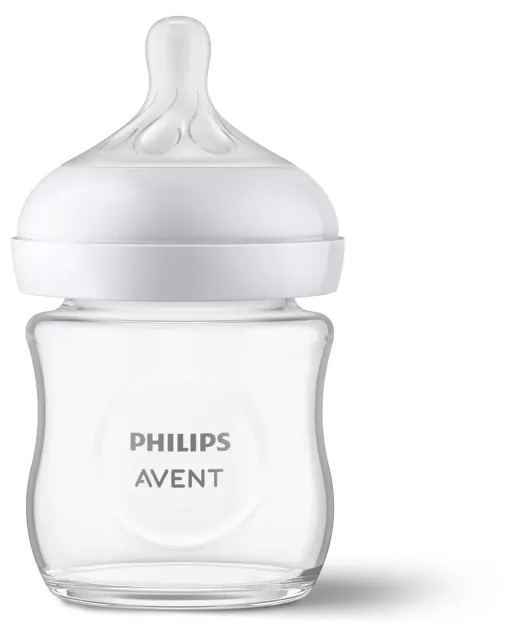 Philips Avent Natural Response stikla zīdaiņu pudelīte 125 ml, jaundzimušā knupītis, 0m+