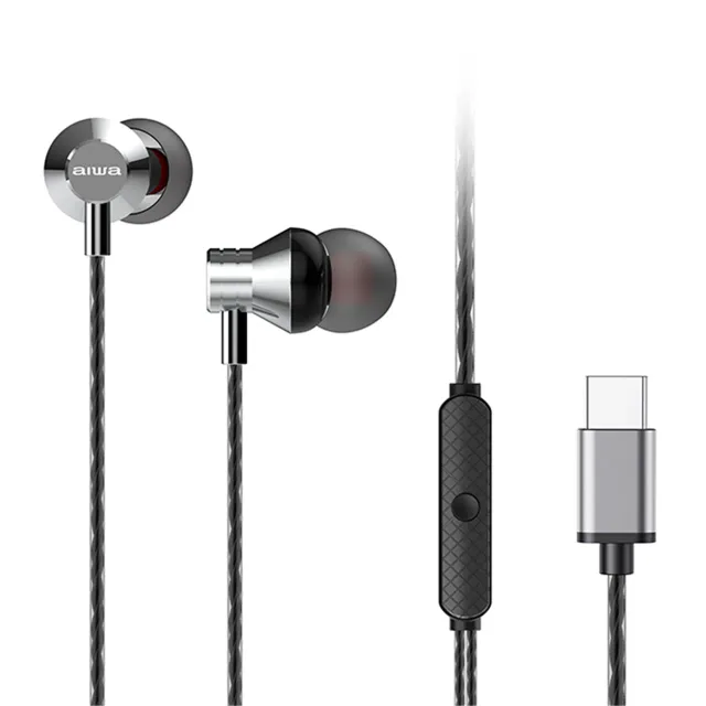 AIWA In-Ear stereo austiņas ar mikrofonu, sudraba (USB)