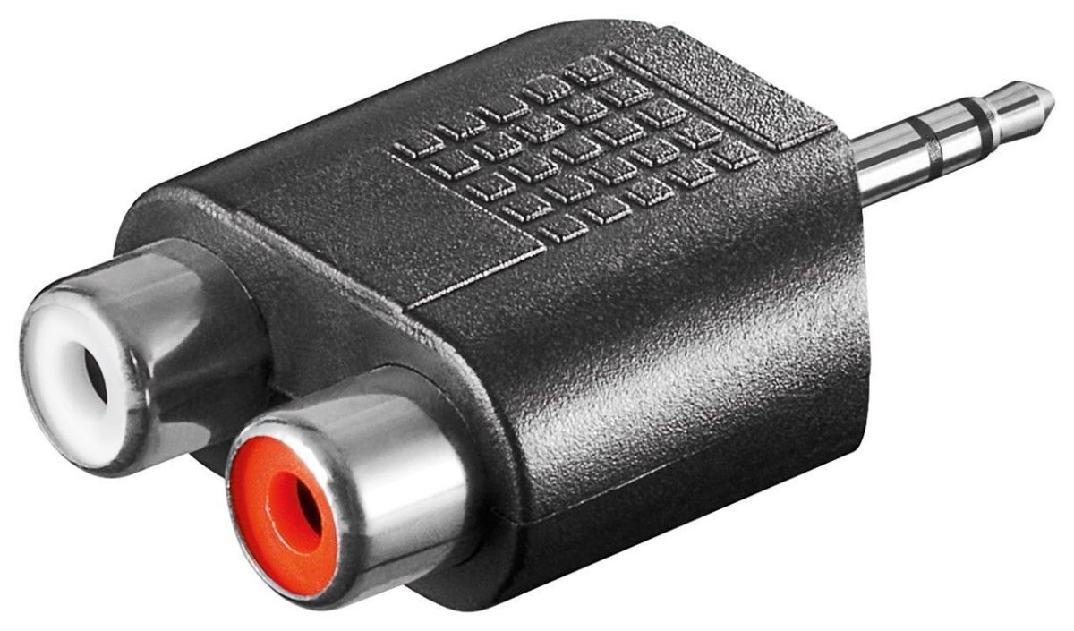 RCA adapter. AUX jack 3.5 mm male to 2 stereo female, 11604