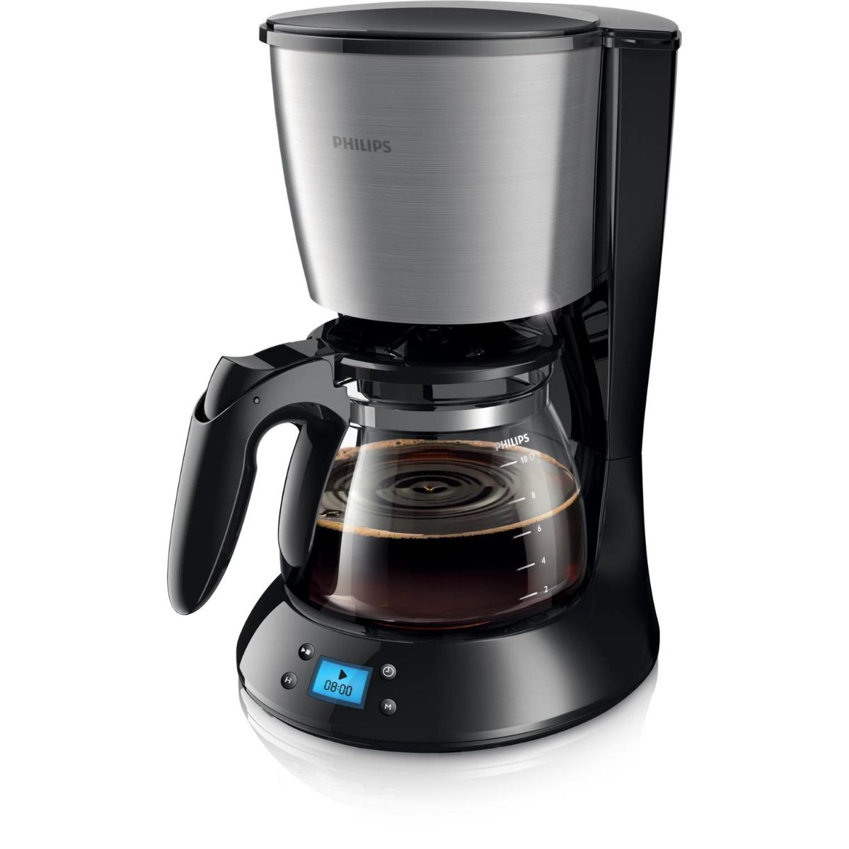 HD7459/20, Drip, 1000 W, Stainless steel/Black