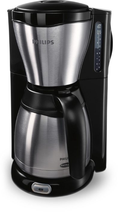 PHILIPS Kafijas automāts ThermInox (termotrauks), 1000W (melns ar pelēku)