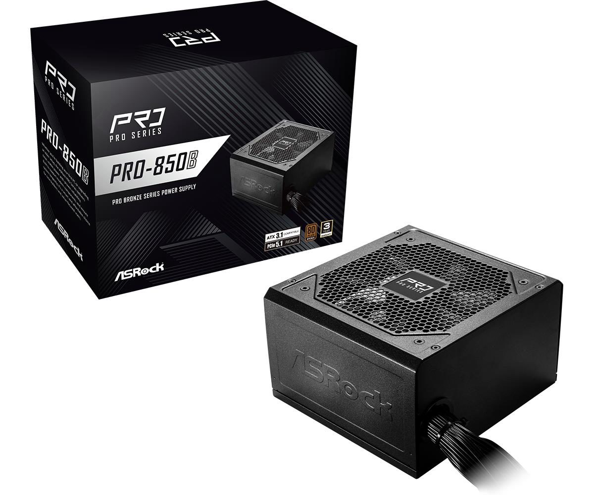 Power Supply, ASROCK, ATX, PC, 100 - 240 V, 850 W, PRO-850B