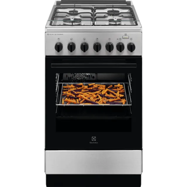 Electrolux 600.sērijas gāzes plīts ar elektrisko cepeškrāsni, melna, 50cm