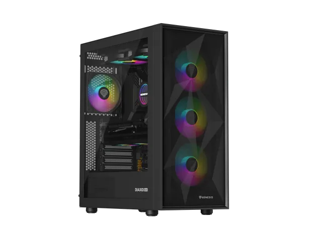 Genesis Gaming PC Case | Diaxid 605 ARGB | Black | Midi Tower