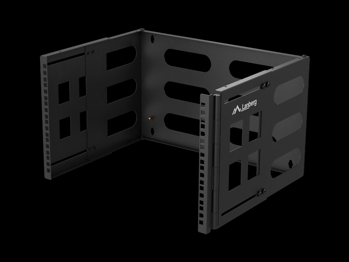 Lanberg Folding Bracket Wall-mount 19" 6U, FB01-5406-10B, Black