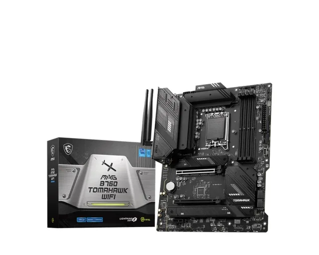 MSI | MAG B760 TOMAHAWK WIFI | Processor family Intel | Processor socket LGA1700 | DDR5 | Supported hard disk drive interfaces SATA, M.2 | Number of SATA connectors 4