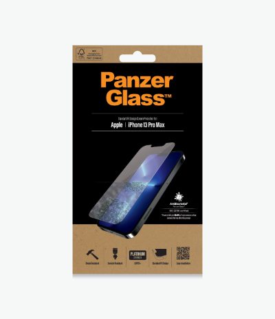 Clear Screen Protector, Apple, iPhone 13 Pro Max, Tempered glass, Antibacterial glass; Resistant to scratches and bacteria; Shock absorbing; Easy to install