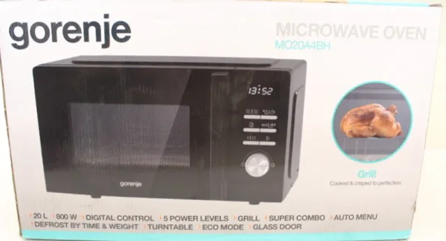 SALE OUT. | Gorenje Microwave Oven | MO20A4BH | Free standing | 800 W | 20 L | Grill | Black | DAMAGED PACKAGING AND ITEM RIGHT SIDE