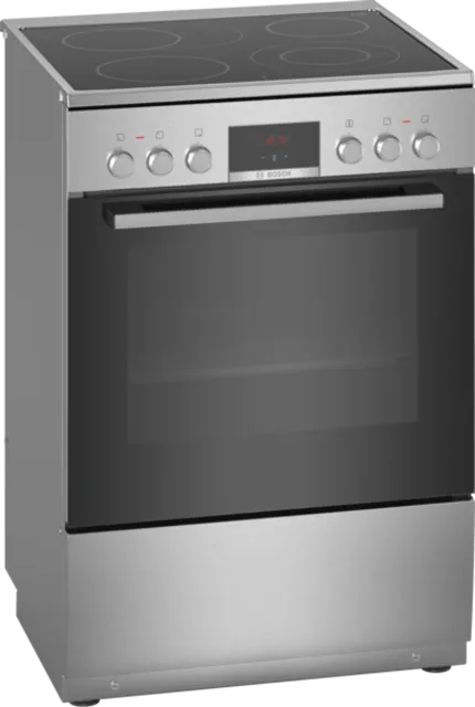 Bosch | Cooker | HKR39A250U | Hob type Vitroceramic | Oven type Electric | Stainless steel | Width 60 cm | Electronic ignition | Grilling | LED | Depth 60 cm | 66 L