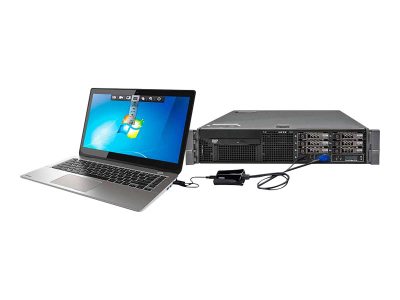 Laptop USB KVM Console Crash Cart Adapter IT Kit, CV211CP1, 1 x USB Mini Type B Female, 1 x USB Type A Male, 1 x VGA Male (Blue)