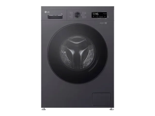 LG Washing machine | F4X1009NMB | Energy efficiency class A | Front loading | Washing capacity 9 kg | 1400 RPM | Depth 55 cm | Width 60 cm | Display | LED | Steam function | Direct drive | Wi-Fi | Graphite Black