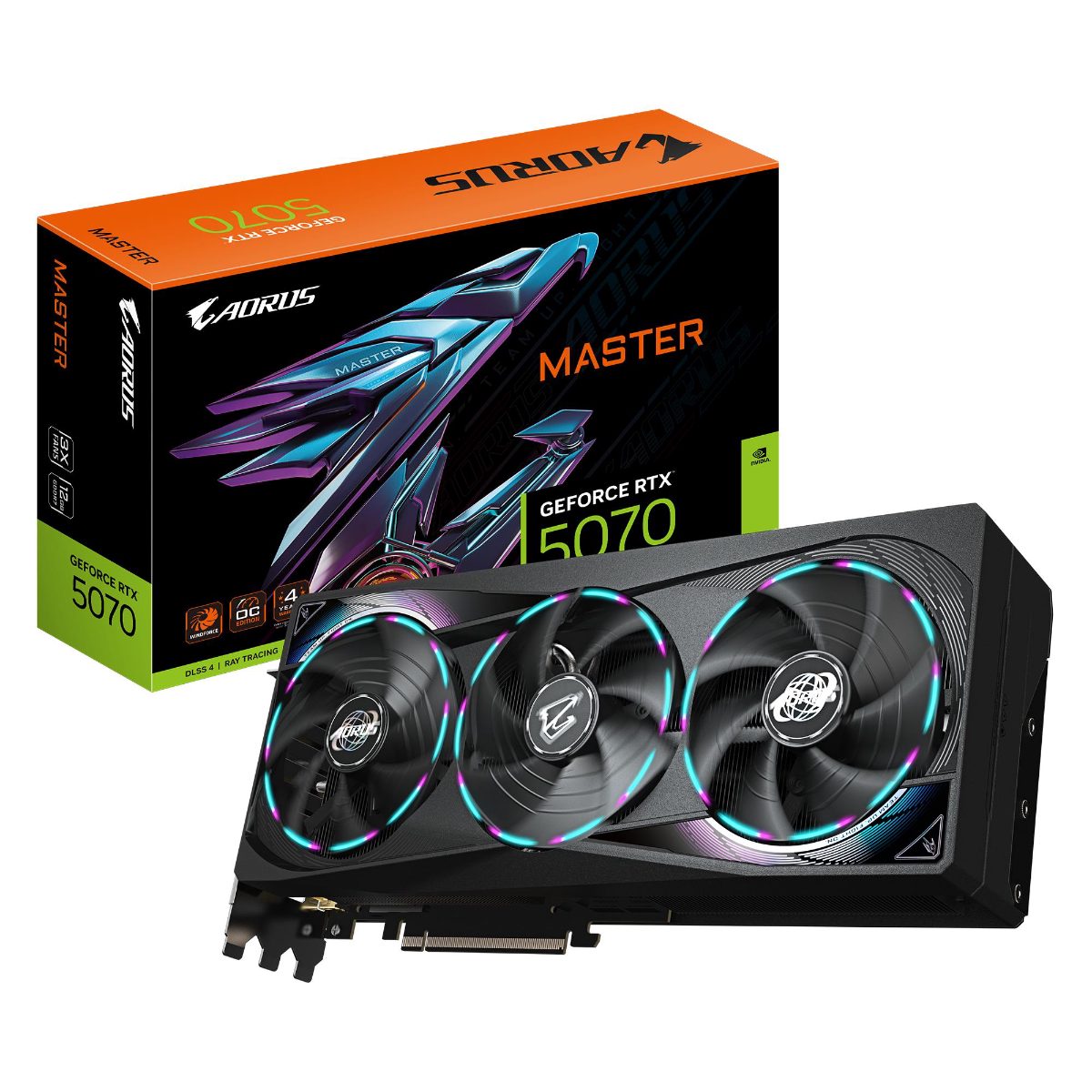 Gigabyte AORUS GeForce RTX 5070 MASTER 12G, NVIDIA, 12 GB, GeForce RTX 5070, HDMI ports quantity 1, PCI-E 5.0