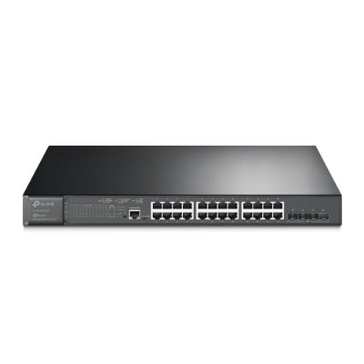 24-Port Gigabit and 4-Port 10GE SFP+ L2+ Managed Switch with 24-Port PoE+, TL-SG3428XMP JetStream, Managed L2+, Rackmountable