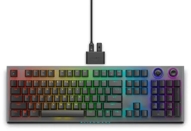 Dell | Alienware Tri-Mode AW920K | Wireless Gaming Keyboard | Wireless | Bluetooth | RGB LED light | Wireless connection | US | CHERRY MX Red | Dark Side of the Moon