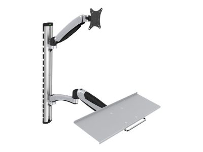 Wall mount, Workstation, Adjustable Height, Tilt, Swivel, 27 ", Maximum weight (capacity) 6 kg, Silver