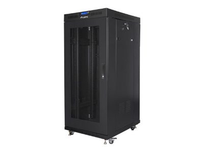 Rack cabinet 19" free-standing 27U/600x600 (flat pack) with mesh door, LCD, FF01-6627-23BL, Black