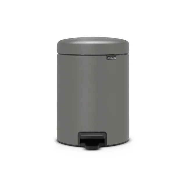 BRABANTIA atkritumu tvertne ar pedāli NewIcon, 5L, Mineral Concrete Grey