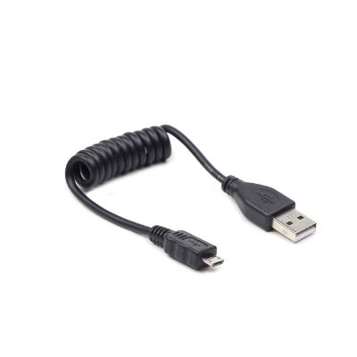 Cablexpert Coiled Micro-USB cable, 0.6 m, black, Cablexpert