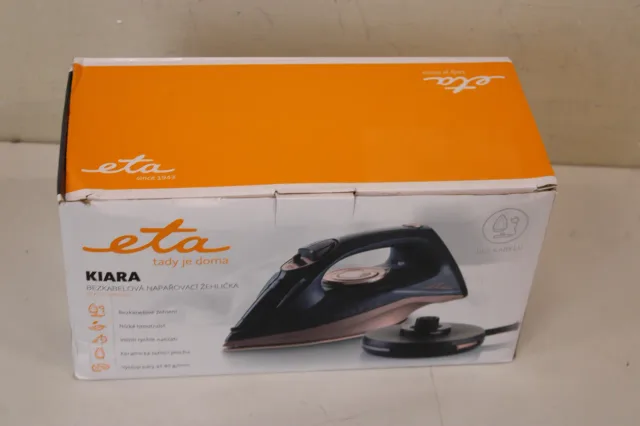 SALE OUT. ETA ETA127690000 Kiara Iron, Ceramic, 2200 W, Water tank 220 ml, Black | ETA | Iron | Kiara ETA127690000 | Cordless Steam Iron | 2200 W | Water tank capacity 220 ml | Continuous steam 40 g/min | Steam boost performance 90 g/min | Black | DAMAGED PACKAGING, BROKEN  WATER CUP, SCRATCHED, SCRATCHED PAINT FROM FRONT  OF IRON
