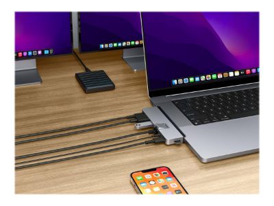 HyperDrive DUO PRO 7-in-2 USB-C Hub for MacBook Air/Pro 2016-2020, Ethernet LAN (RJ-45) ports 1, HDMI ports quantity 1