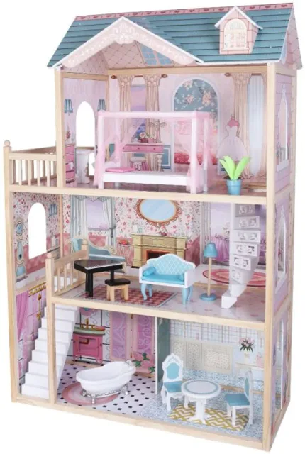 Akcija! Gerardo's Toys koka leļļu māja ar LED apgaismojumu, Emily