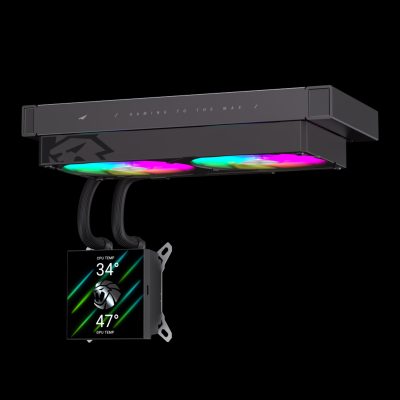 Gamemax CPU Liquid Cooler, GLACIER 240 LCD BK, Black